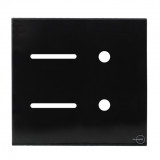 Placa p/ 2 Interruptores + 2 Furos 4x4 - Novara Glass Preto Brilhante